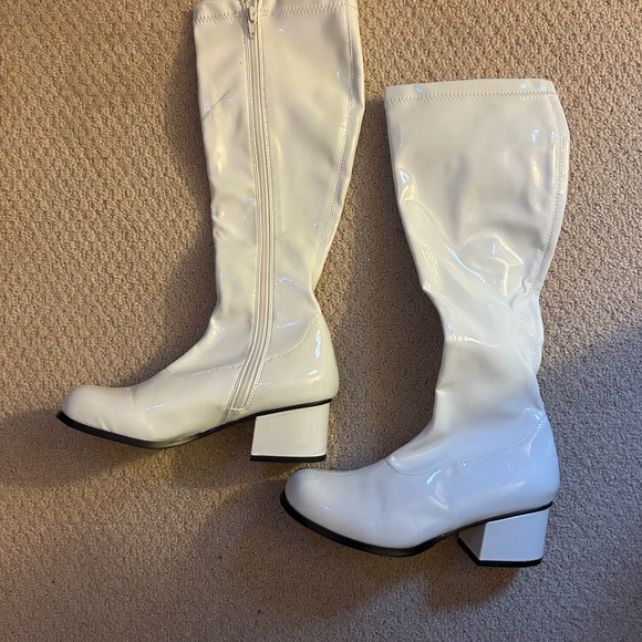 Pleaser Funtasma 70S Disco Block Heel Knee High Gogo Boots RETRO300 White Size 6 - Picture 3 of 5
